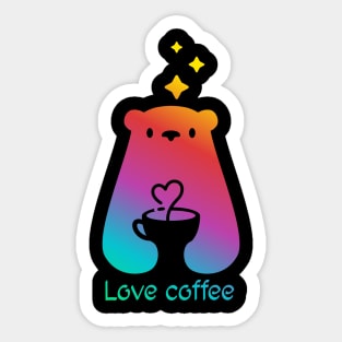 Bear Love coffee Sticker